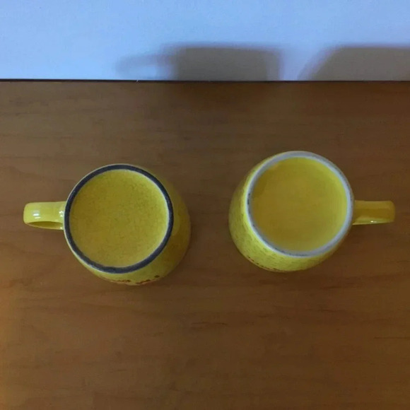 Kahlua Mugs Lot 2 Deja Brew and Sorry I'm Latte Ceramic  Red Yellow - Picture 4 of 4